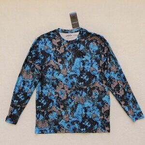 Performance Fishing T-Shirt Men's Size M Blue True Timber Long Sleeve Outdoor